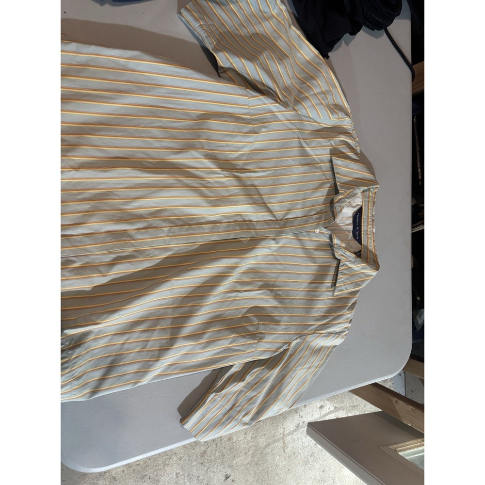 Preston &‎ York Shirt Women's 12  Striped Button Up Long Sleeve Soft Asymmetric